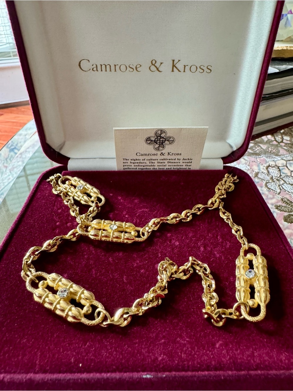 Camrose & Kross Gold-Tone Statement Necklace with Clear Accents